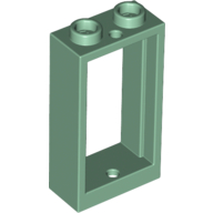 Lego Window 1 x 2 x 3 Flat Front / Sand Green