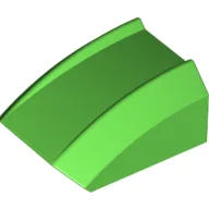 Brick Curved 2 x 2 with Lip, No Studs / Bright Green