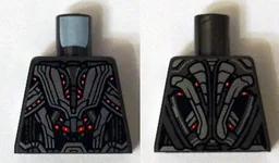 Torso Armor Robot with Light Bluish Gray Panels and Red Lights Pattern / Pearl Dark Gray