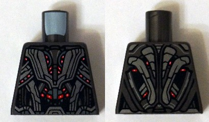 Lego Torso Armor Robot with Light Bluish Gray Panels and Red Lights Pattern