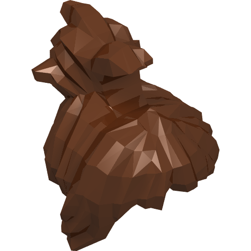 Lego Hair Messy with Swept-up Ponytail, Sidebangs and Clip / Reddish Brown