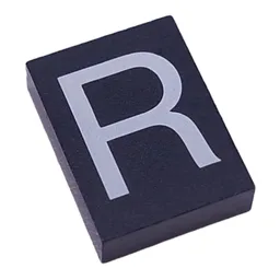 Modulex Tile 3 x 4 with White 'R' Print, without Internal Supports / Modulex Tile Blue