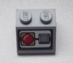 Slope 45 2 x 2 with Red Emergency Stop Push Button Pattern (Sticker) - Set 8639