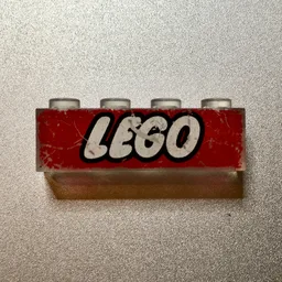 Brick 1 x 4 with LEGO Logo Closed "O"/Red Print