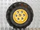 Wheel 36.8mm D. x 26mm VR with Axle Hole with Black Tire 56 x 30 R Balloon (6595 / 32180) / Yellow