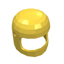Helmet Classic with Thin Chin Guard and Visor Dimples / Yellow