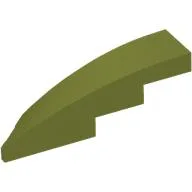 Brick Wedged, Curved 1 x 4 with Stud Notch Right / Olive Green