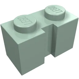 Brick Special 1 x 2 with Groove / Sand Green