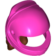 Lego Hair and Helmet, Curly, Reddish Brown pattern