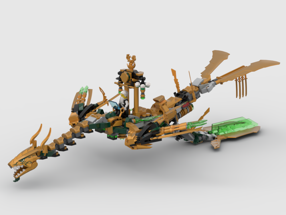 Lego Master Wu's Mechanical Golden Dragon (70666) MOC Project : Rising Phoenix