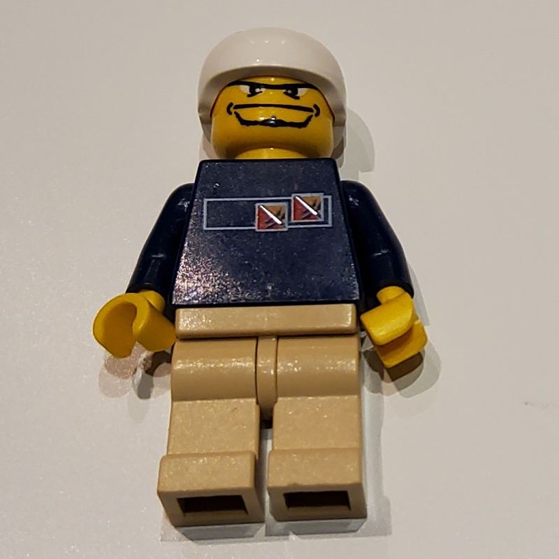 Lego Skateboarder, Dark Blue, White Helmet