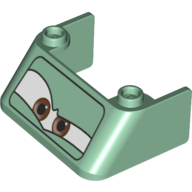 Lego Windscreen 3 x 4 x 1 1/3 with 2 Studs on Top with Brown Eyes on White Background Print (Petrov Trunkov)