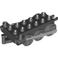 Lego Duplo Train Chassis with Light Bluish Gray Drive Rod & Dark Bluish Gray Wheels / Black