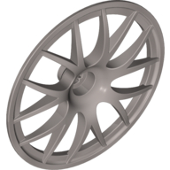 Lego Wheel Cover 7 Spoke with Axle Hole - 56mm D. [Fits 44772] / Flat Silver
