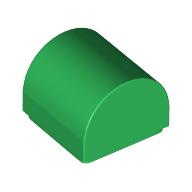 Lego Brick Curved 1 x 1 x 2/3 Double Curved Top, No Studs / Green