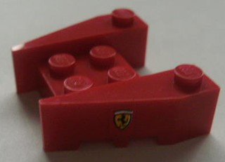 Lego Wedge 3 1/2 x 4 with Stud Notches with Ferrari Logo Pattern on Both Sides (Stickers)