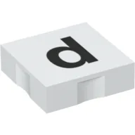Duplo Tile 2 x 2 with Lowercase 'd' Print