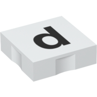 Lego Duplo Tile 2 x 2 with Lowercase 'd' Print