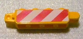 Lego Hinge Brick 1 x 4 Locking with Red and White Danger Stripes Pattern on Both Sides (Stickers) - Set 3677