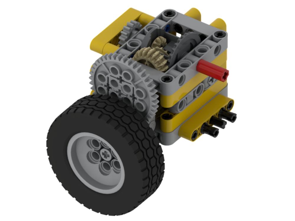 Lego Frictionless automated gearbox with flywheel