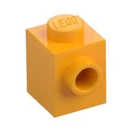 Brick Special 1 x 1 with Stud on 1 Side / Bright Light Orange