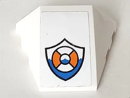 Wedge 4 x 3 Triple Curved No Studs with Coast Guard Logo Pattern (Sticker) - Set 60166