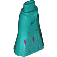 Lego Minidoll Hips and Full Length Skirt with Silver/Magenta Diamonds print / Dark Turquoise