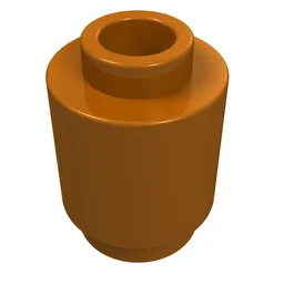 Brick Round 1 x 1 Open Stud / Dark Orange