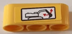 Technic, Liftarm Thick 1 x 3 with Red Double Arrows for Excavator Arm Pattern (Sticker) - Set 42121