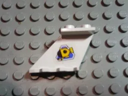 Tail 4 x 2 x 2 with Yellow Submarine on Blue Triangle Pattern on Left Side (Sticker) - Set 6441