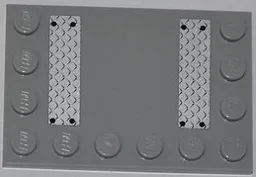 Tile, Modified 4 x 6 with Studs on Edges with Two Silver Tread Plates Pattern (Stickers) - Set 4643