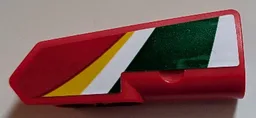 Technic, Panel Fairing #21 Very Small Smooth, Side B with White, Green and Yellow Stripes Pattern (Sticker) - Set 42125