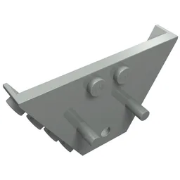 Panel, Trapezoid, Tipper End Flat with Pins, 1 x 2 Anti-studs / Light Gray