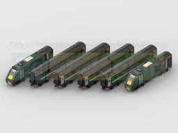 4-Wide GWR Castle HST Set - 2 Power Cars & 4 MK3 Carriages