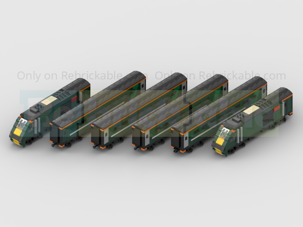 Lego 4-Wide GWR Castle HST Set - 2 Power Cars & 4 MK3 Carriages