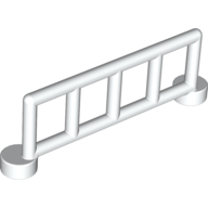 Lego Duplo Fence / Rail 1 x 6 with 5 Rails / White
