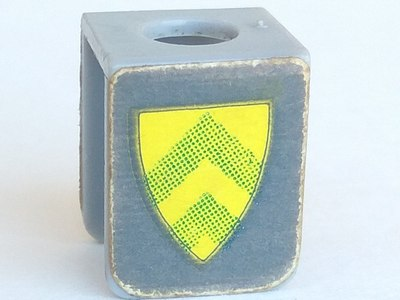 Lego Minifigure Vest with Shield with Yellow and Green Stripes Pattern (Stickers) - Sets 375-2 / 6075-2