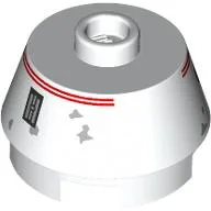 Brick Round 2 x 2 Truncated Cone with Red Stripe, Droid Print (R5-D4)