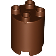 Lego Duplo Brick Round 2 x 2 x 2 / Reddish Brown