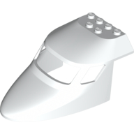 Lego Aircraft Fuselage Curved Forward 6 x 10 Top / White