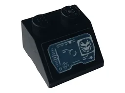Slope 45 2 x 2 with Blue and White Screen and Iron Man Hulkbuster Steering Pattern (Sticker) - Set 76164
