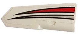 Technic, Panel Fairing #21 Very Small Smooth, Side B with Red and Silver Tapered Stripes Pattern (Sticker) - Set 42057