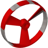 Large Figure Spinner / Propeller without Code, Marbled Pearl Light Gray Pattern (Rhotuka) / Red
