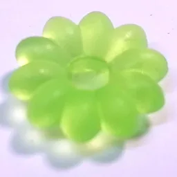 Clikits Icon, Flower 2 x 2 Small, 10 Petals with Pin [Frosted] / Trans-Light Bright Green