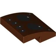 Brick Curved 2 x 2 x 2/3 with Black Spider Eyes Print / Reddish Brown