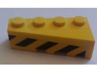 Lego Wedge 4 x 2 Left with Black and Yellow Danger Stripes Pattern (Sticker) - Set 7243