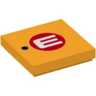 Tile 2 x 2 with '•E' Print / Bright Light Orange