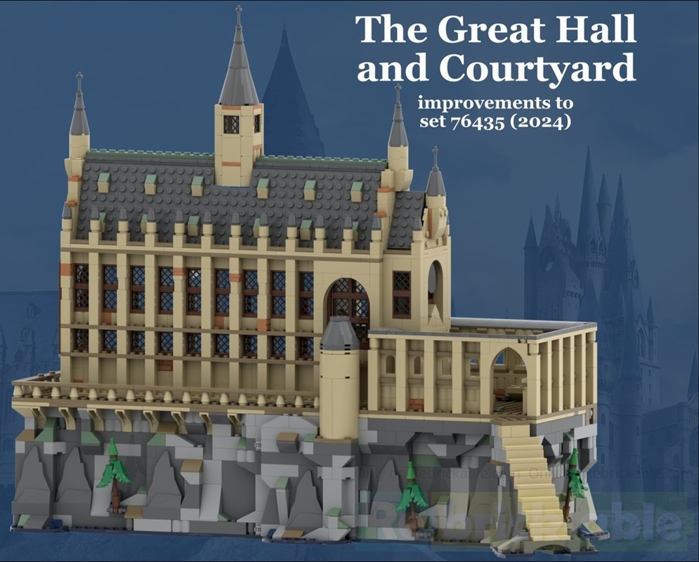 Lego Great Hall and Courtyard Improvement