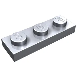 Plate 1 x 3 / Metallic Silver