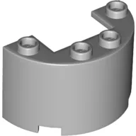 Cylinder Half 2 x 4 x 2 with 1 x 2 Cutout / Light Bluish Gray